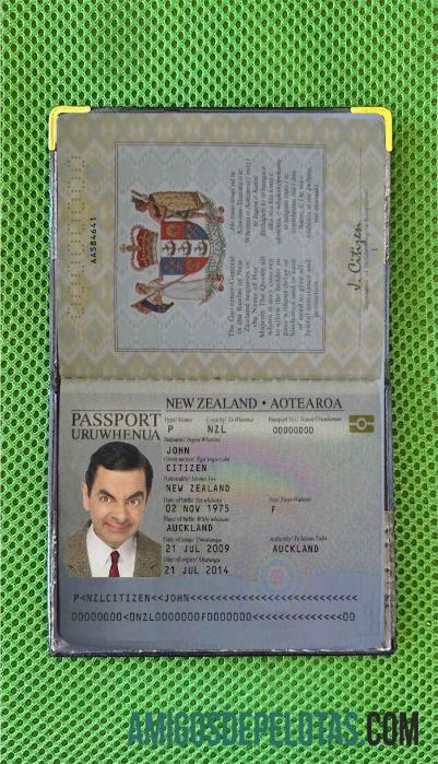Passaporte da Nova Zelândia (2005 2009) Visual fotográfico amostra
